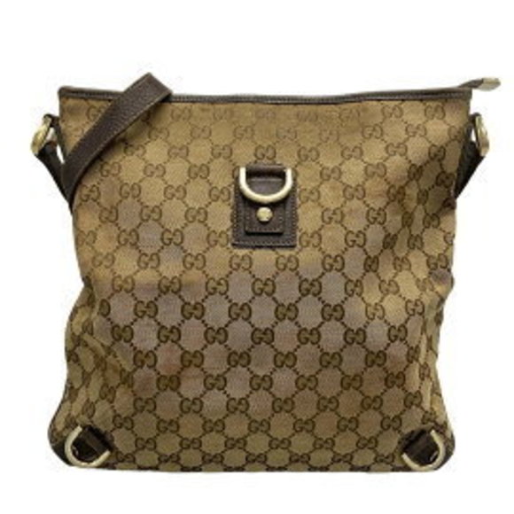 Gucci GG Abby Shoulder Bag Beige Black Leather - Picture 1 of 9